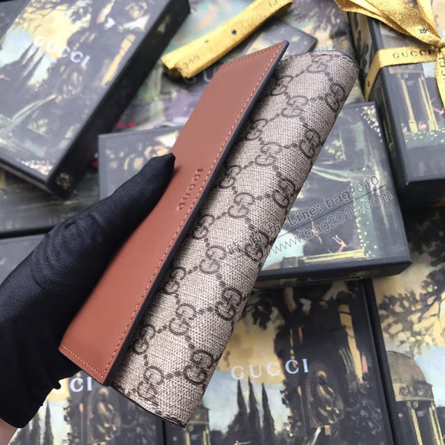 Gucci錢包 古馳新款二折皮夾 甩紋牛皮 Gucci翻蓋女錢包 400586大紅全皮  gdj1192
